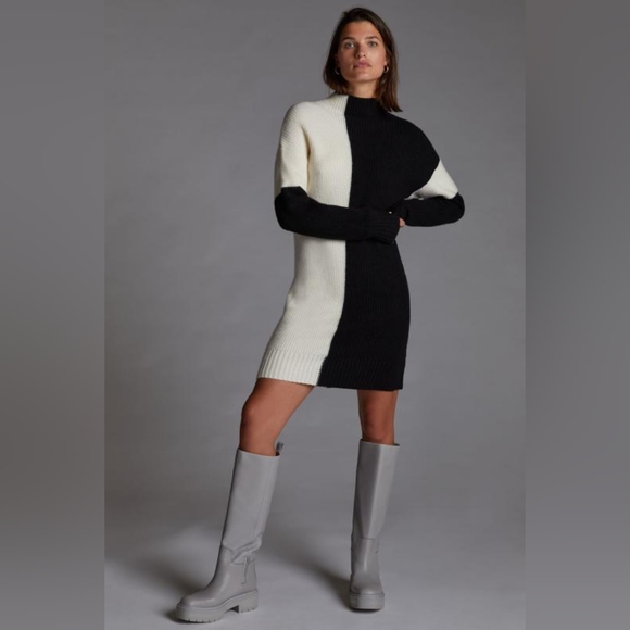 Anthropologie Colorblock Sweater Tunic Dress XS NWOT - Picture 2 of 2